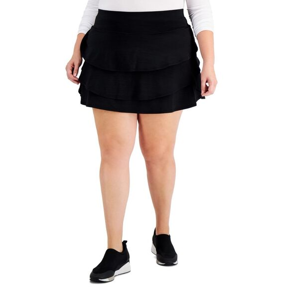 ID Ideology Flounce Skort,‎ Size 2X, Created for Macy's - Deep Black - Picture 1 of 3